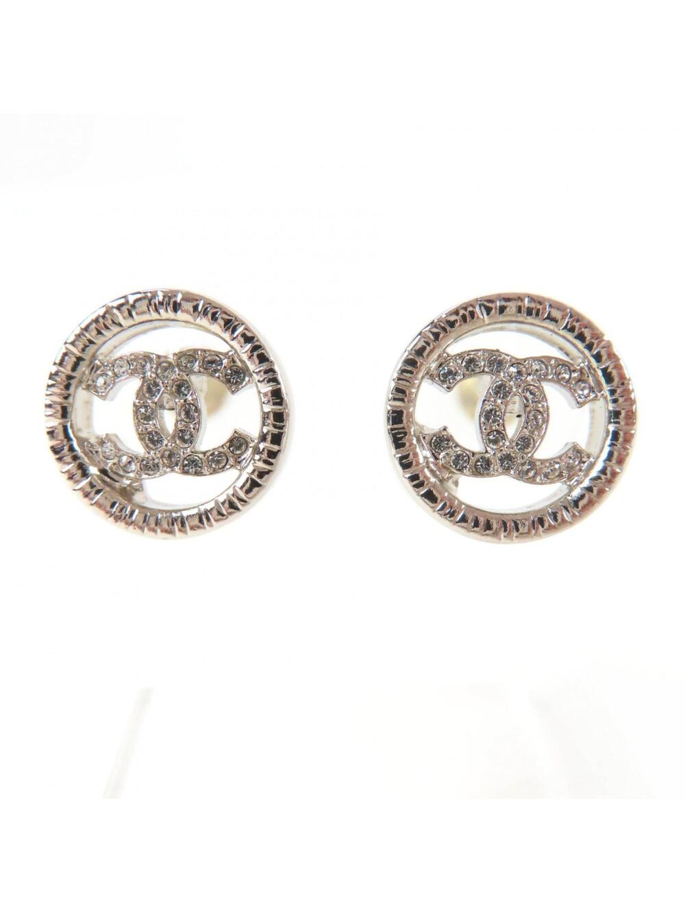 Chanel Cc Logo Circle Earrings Silver- #256923C12B